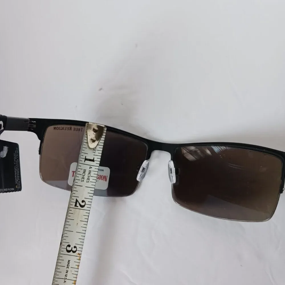 True Religion Men Sunglasses Mirrored Flat Top Men's Wrap Sport Black Color